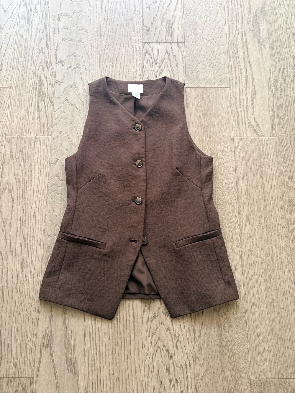 H&M Brown Button-Front Vest